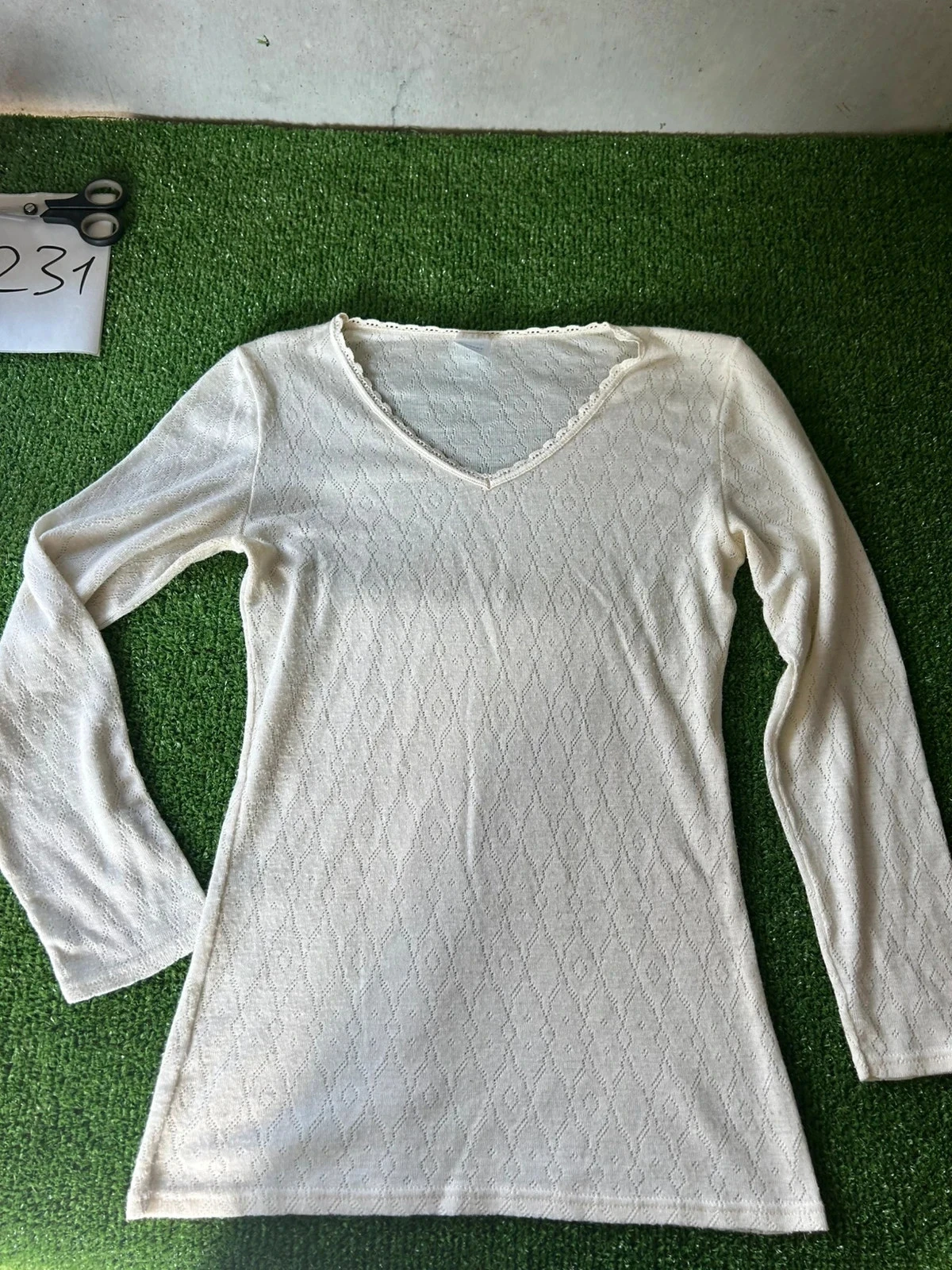 Sweat long blanc crème Damart taille S